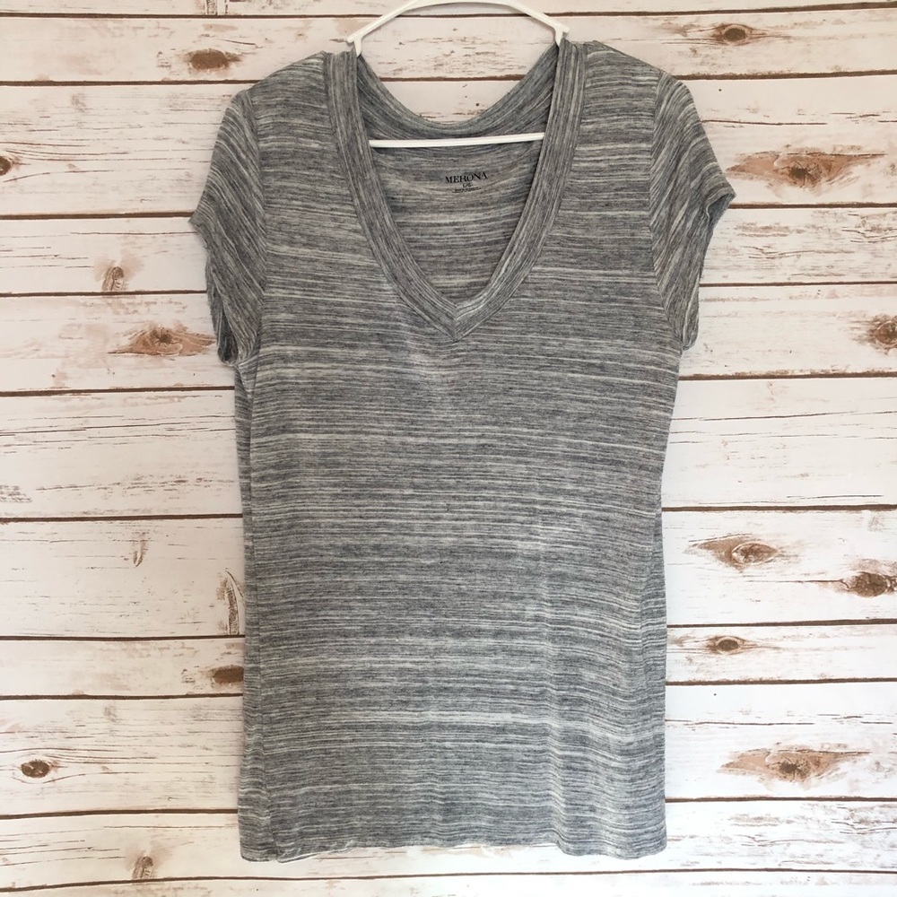 Merona Gray Short Sleeve Tunic T-Shirt Size Large